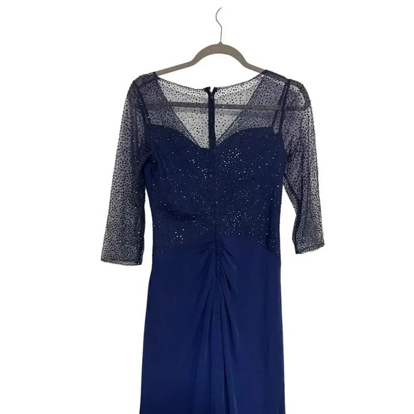 LA FEMME 30028 Navy Maxi Gown Size 2 - Picture 4 of 9